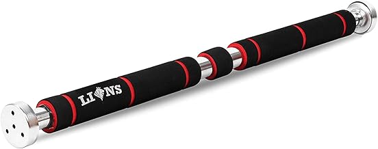 Lions Door-Frame Pull-Up Bar, Wide Grip Heavy-Duty Metal and Foam Chin-Up Pole, Adjustable Great for Home Gyms, Fitness and Training