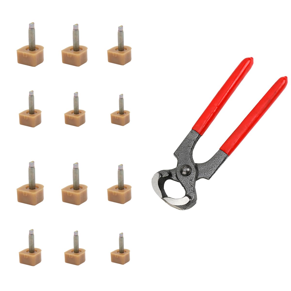 Tutuxio 36 Pairs Women's High Heel Shoes Tips Pin Replacement with 6" Heel Pliers, U-Shape 6 Different Sizes 7x7mm 8x8mm 9x9mm 10x10mm 11x11mm 12x12mm