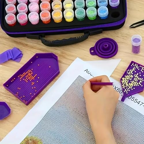 Image of Huacan Diamond Painting Storage Containers, 60 Slots Diamond Painting Accessories and Tools for Diamond Art Organizer Case