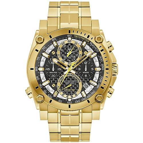 Bulova Men's Icon High Performance Quartz Chronograph Gold Stainless Steel Watch, Black Dial Style: 97B218 by Bulova - Used condition - US$493.20