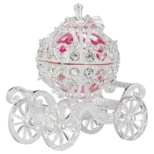 DOITOOL Boîte À Bijoux En Cristal En Forme De Calèche De Citrouille : Boîte À Bijoux En Avec Strass En Forme De Calèche De Princesse Présentoir À...