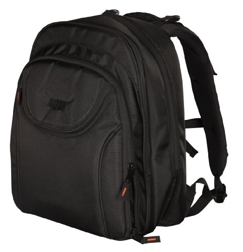 Gator Cases Club Series Rucksack für DJ-Ausrüstung mit Laptop-Fach und leuchtendem orangefarbenem Innenfutter, groß (G-CLUB BAKPAK-LG)