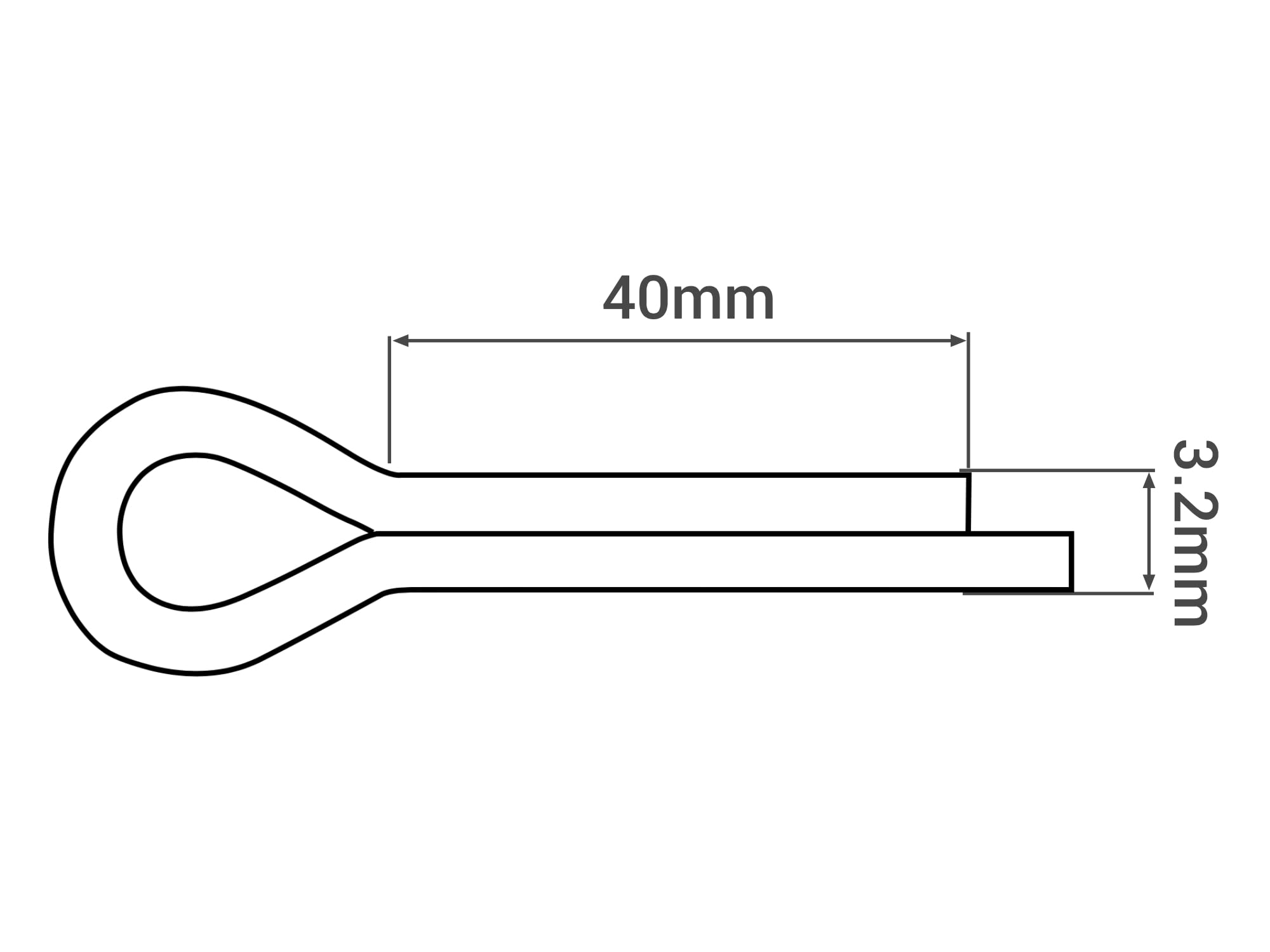 SKIR'CO (20 pezzi) Coppiglie in acciaio zincato 3,2 x 40 mm, coppiglie divise, DIN 94, coppiglie in metallo
