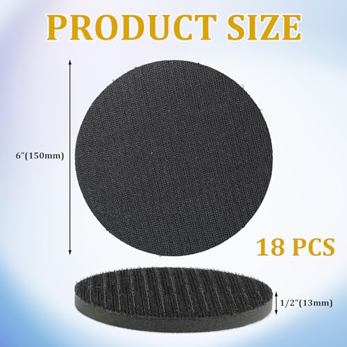 Image of Boao 6 Inch Interface Pads Hook and Loop Soft Foams Buffering Pad Sponge Cushion Buffer Backing Pad 150 mm Soft Density Foam Sanding Pads Hook and Loop(18 Pcs)