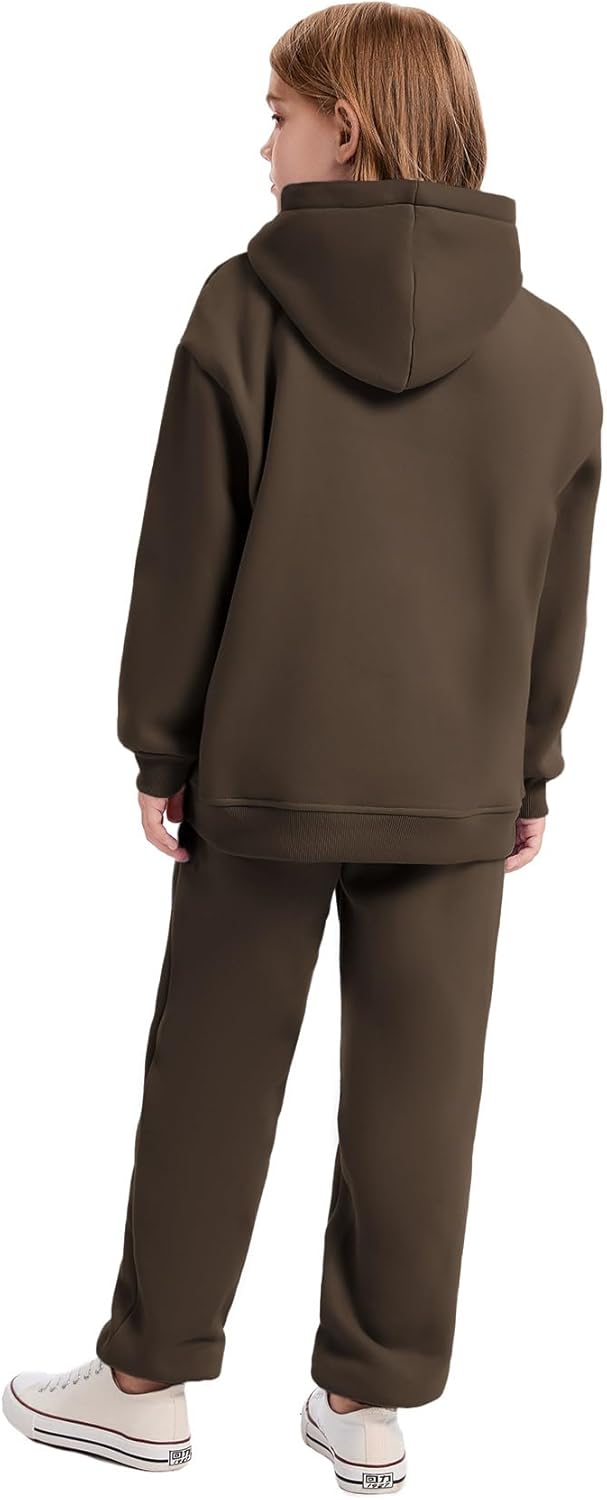Flygo Girls Boys Fleece 2 Piece Outfits Pants Set Hoodies Sweatshirt and Jogger Sweatpants - Image 6