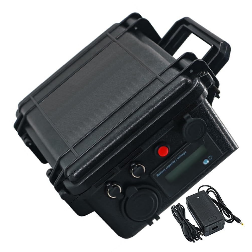 Batería de Litio Recargable de 12 V con Cargador | Batería de litio de 12 V, 20 Ah, 30 Ah, 60 Ah, 80 Ah y 100 Ah, con pantalla LED, doble puerto USB e interruptor de encendido.
