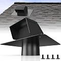 4 Inch Roof Vent Cap - Heavy Duty Steel Removable Roof Vents with Back-Draft Damper, Roof Vents for Houses Attic,Kitchen Range Hood,Dryer and Bathroom, Roof Exhaust Vent for Ventilation System