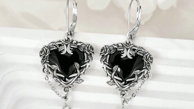 Amazon.com: Witches Heart Earrings Sterling Silver Witchy Gothic