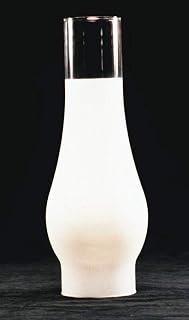 B&P Lamp® 2 5/8 Inch by 10 Inch Glass Lamp Chimney with 3/4 Frosted Decoration for Vintage and Antique Style Globes