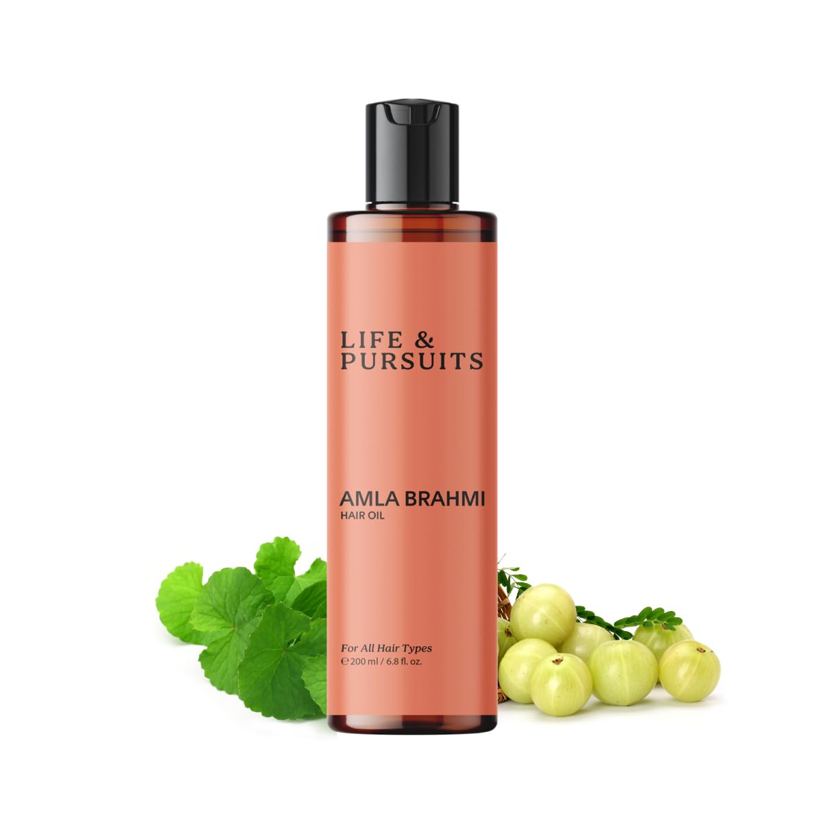 Life & Pursuits Amla Brahmi Aceite para el crecimiento del cabello 200 ml de aceite natural y orgánico para el cabello con coco ricino y sésamo para cabello fuerte y grueso (el embalaje puede variar)