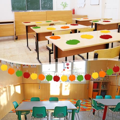 Image of Ireer 48 Pcs Large Foam Apple Cutouts 6 Inch Colorful Apple Shapes Bulletin Board Decoration Back to School Cutouts for Teacher DIY Craft Projects School Classroom Wall Decor
