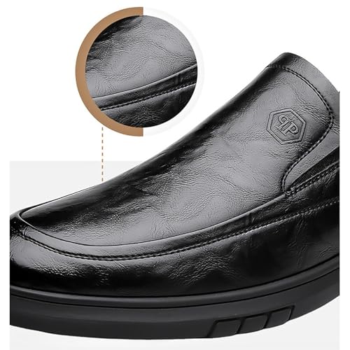 Men's Casual Dress Slip-on Shoes, Comfortable Leather Oxfords, Soft Sole & Breathable Ideal for Office Wedding & Business Occasions2