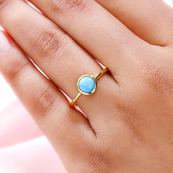 Image of 925 Sterling Silver 18K Gold Plated Birthstone 2 Ct Solitaire Natural Gemstone Ring for Women | Fine Jewelry Gift for Wife, Girlfriend, Sister, Birthday, Anniversary, Rakhi, Rakshabandhan, Valentine's
