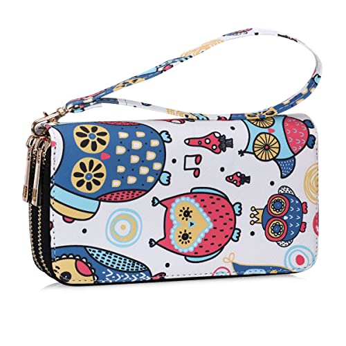 Image of XEYOU Double Zipper Long Clutch Wallet Cellphone Wallet for Women with Removable Wristlet Strap for Credit Card, Cash, Coin, Bill