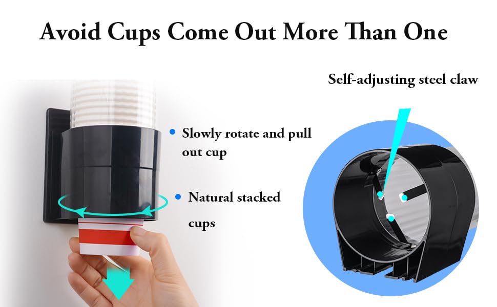 Image of INTERIA Paper Cup Dispenser | Glass Dispenser | Disposable Cup Holder Organizer - Wall Mountable Plastic (Multicolor)