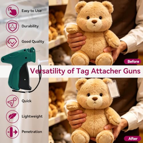 Image of Aisoso Handheld Tagging Gun for Clothes, with 3000 Fasteners, Green