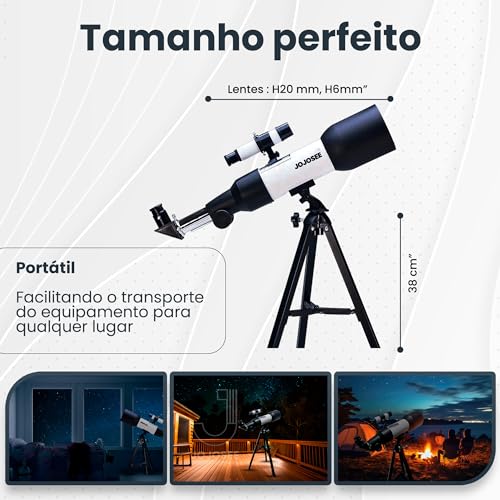 Telescópio Astronômico Profissional Luneta Telescópio - COM TRIPE 38CM - Abertura de 60mm, Lentes H2