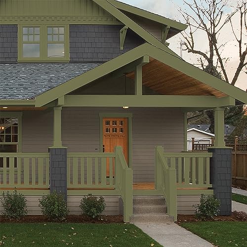 Glidden Total Exterior Paint & Primer All-in-One, Gratefully Grass/Green, Semi-Gloss, 1 Gallon by Glidden - Used condition - Image 4