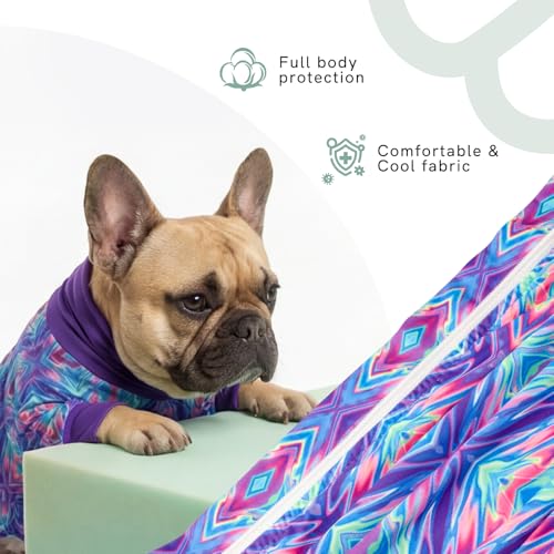 Image of Dog Anxiety Relief Pajamas, Dog Sun Protection UV Shirt for Medium Small Large Dogs, Breathable UPF 50+ Pet Clothes for Outdoor, Travel, Beach Gear