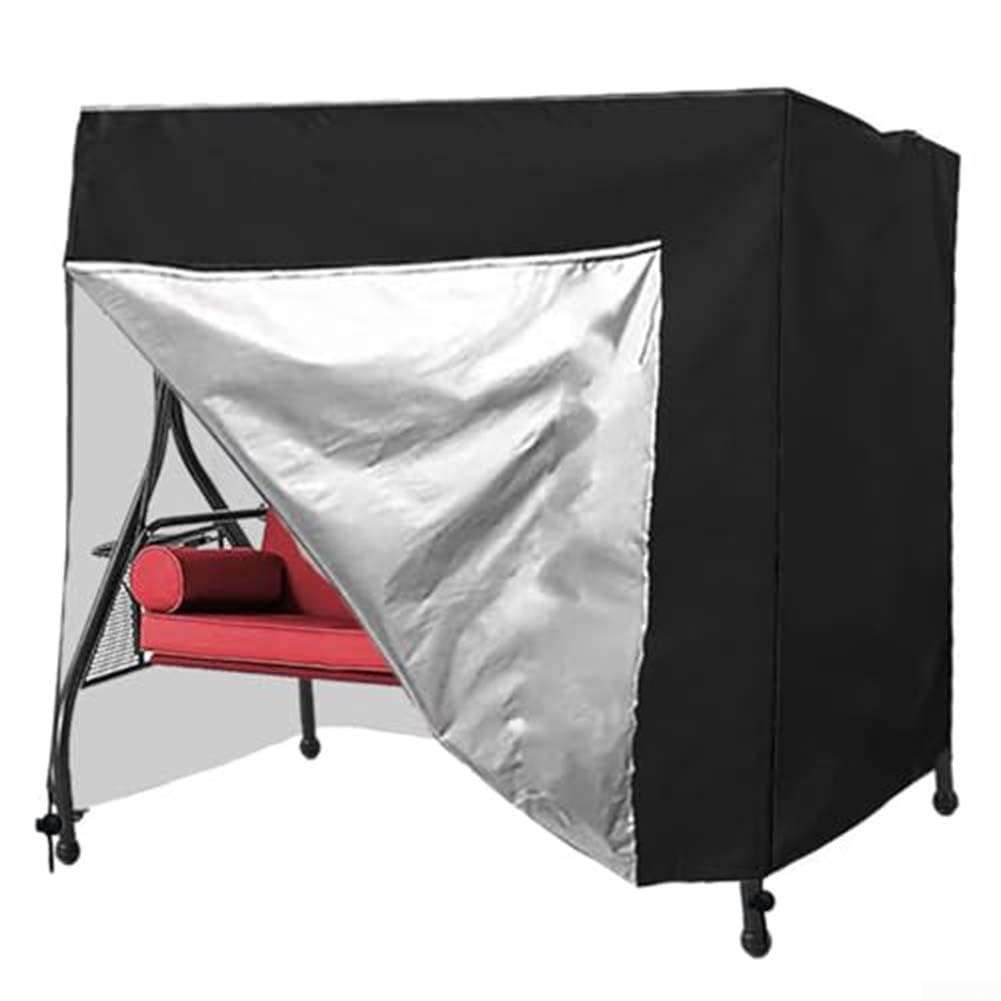 Copertura per dondolo da giardino a 3 posti, impermeabile, in tessuto Oxford 420D, protezione solare, per mobili da giardino e patio (220 x 125 x 170 cm)