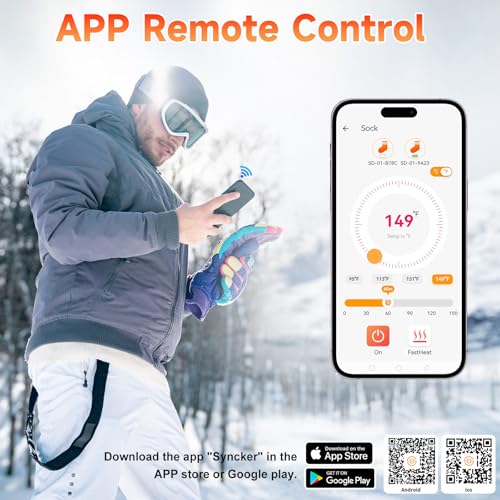 Heated Socks with Rechargeable 7000mAh*2 Battery for Men Women, X-Large - image 4