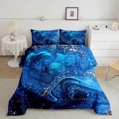 Parure de lit Erosebridal Marbre Bleu Cover