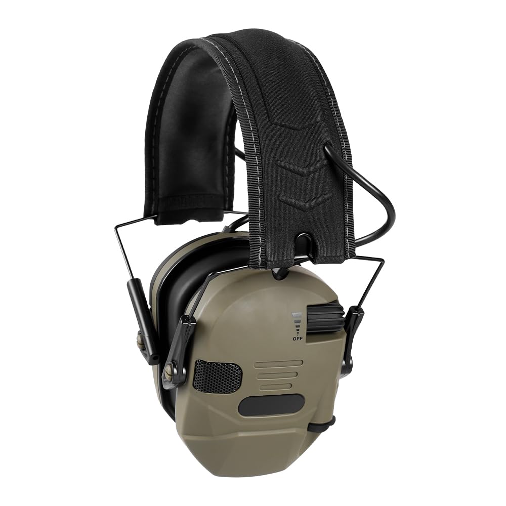 MiOYOOW Orejeras para tiro, protección auditiva NRR de 23 dB, orejeras plegables, orejeras electrónicas con reducción de ruido, auriculares para tiro y caza