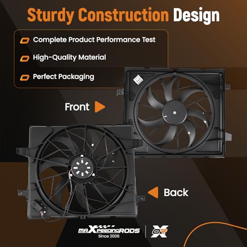 Image of maXpeedingrods Engine Radiator Cooling Fan Assembly for Jeep Grand Cherokee 2011-2021, for Dodge Durango 3.6L V6 2011-2020 & 5.7L /6.4L V8 2011-2015 Replace # 621-498 622660 55037992AD