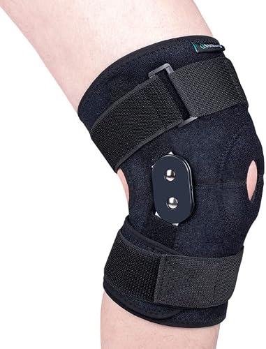 Plus Size Knee Brace for Women & Men Hinged Knee Brace with Side Stabilizers Adjustable Open Patella Knee Brace for Arthritis Pain and Support,Meniscus Tear,ACL,MCL,Injury Recovery,Pain Relief,Rodilleras para Dolor de Rodillas(XL/2XL)