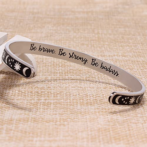 Btysun Inspirational Bracelets For Women Gifts For Her Uplifting Engraved Quotes Cuff Bangle Moon Star Jewelry thumb #2