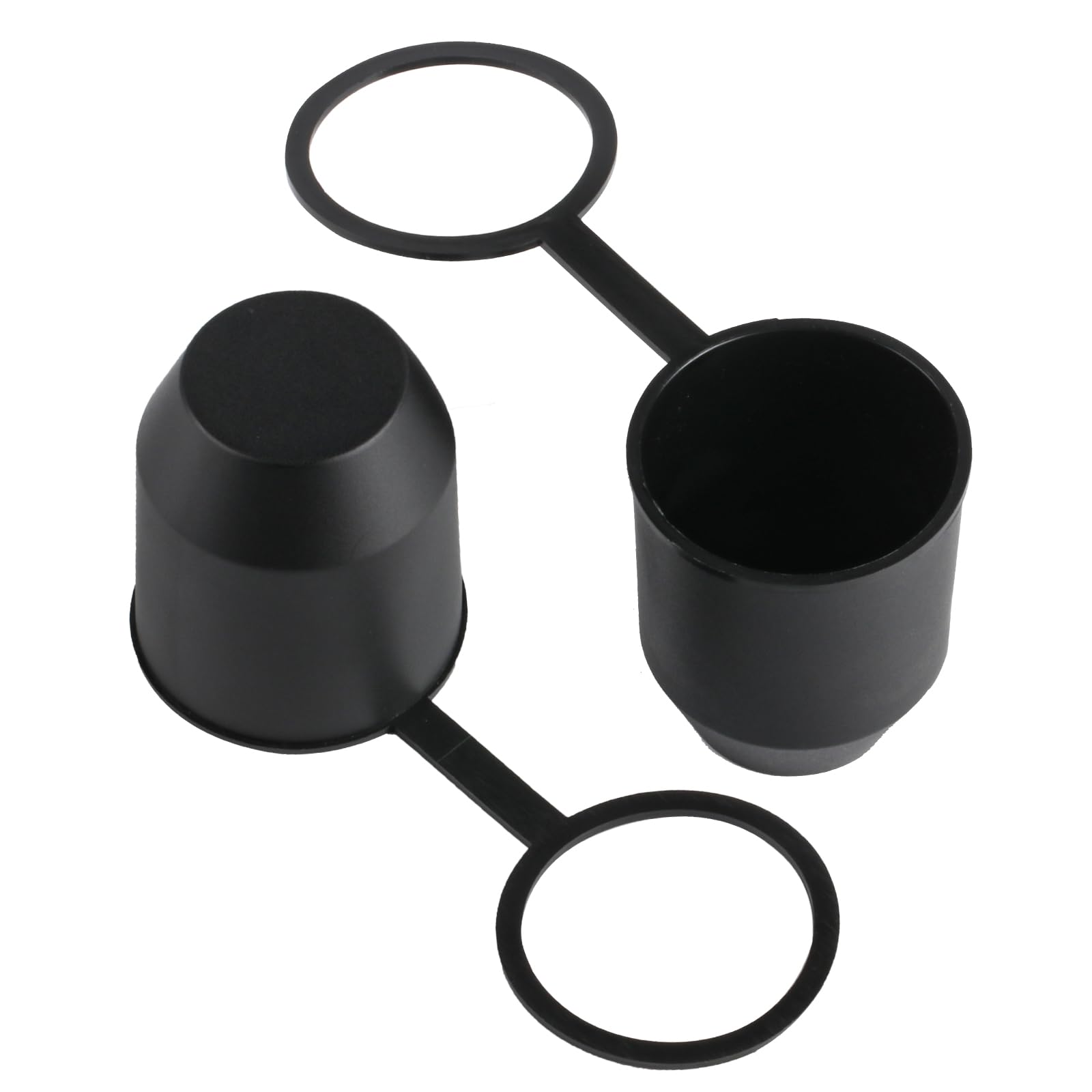 2 STK Anhängerkupplung Abdeckung, Kappe Anhängerkupplung, Schutzkappe Anhängerkupplung mit Halterung Sicherungsring, Universal Kugelabdeckung für 50mm Auto Wohnmobil Kugelkopfschutz