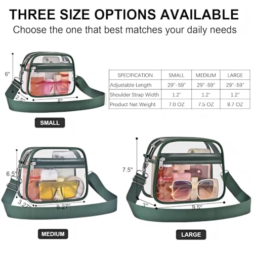 Image of USPECLARE Clear Bag for Stadium Events Clear Sports Fan Handbags Purses | Unisex 0.4 mm Thickened Waterproof PVC,Approved for Concerts,Game Days,Outdoor Events