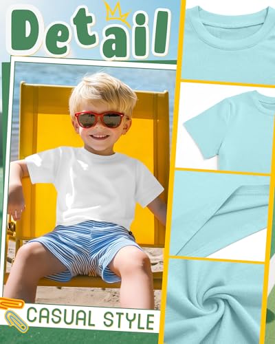 Image of Oakgarden 3 Pack Toddler Boys Crewneck T Shirts | 18M-5T, Short Sleeve Solid Tees, Soft Basic Tops, Baby Summer Clothes, Daycare, Preschool, Playdates, Daily Wear