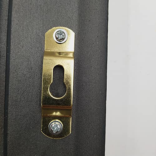 Image of MroMax 30PCS Keyhole Hanging Plate 1.93 inch x 0.51 inch Single Hole Hook for Hanging Paintings Artwork Picture Frame Hook Photos Gold Tone