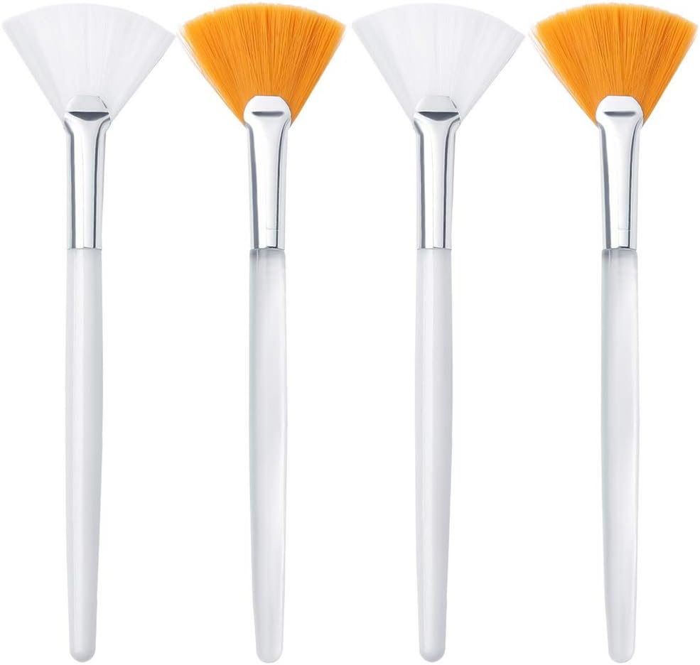 4 Pcs Face Mask Applicator Brush - Soft Facial Fan Brush for Mud Mask Cream