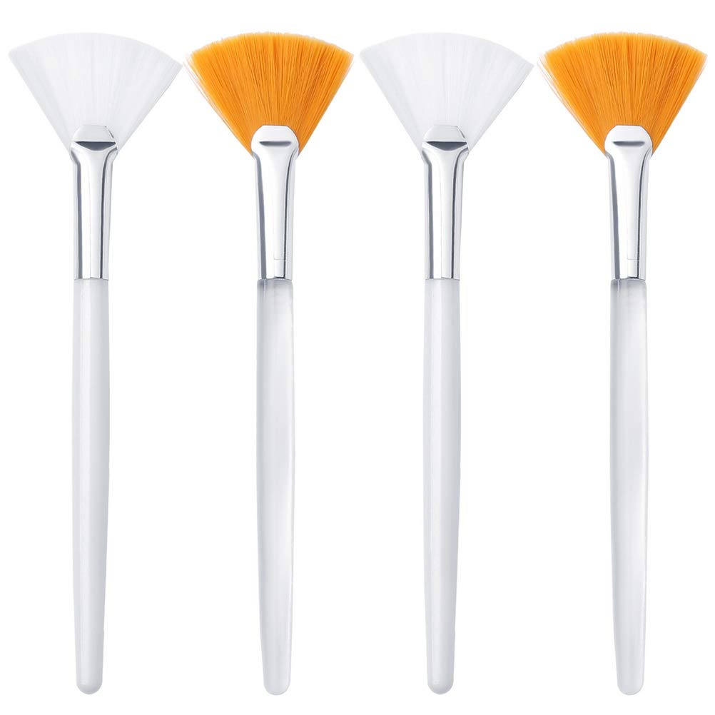4 Pcs Fan Brushes for Facials, Soft Makeup Mask Applicator Brushes Tools for Glycolic Acid Peel Mask Cosmetic Cream : Beauty & Personal Care