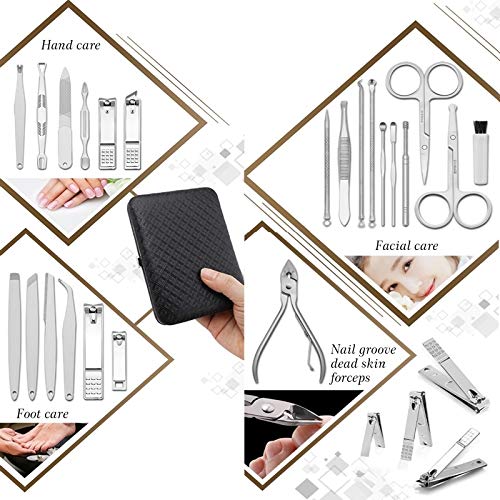 Zestaw do strzyżenia paznokci 23 szt./Zestaw do manicure Pedicure Zestaw klipsów do paznokci Zestaw do brwi do manicure do manicure Pedicure (kolor : niebieski)