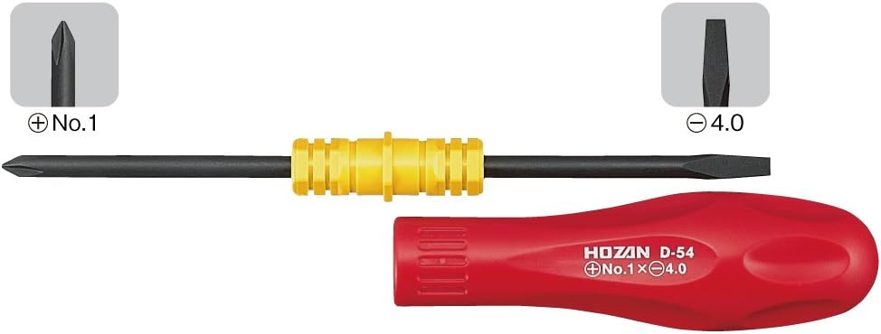 Hozan D-44 Replacement Screwdriver Set, Perfect for Car Tools, Value 3-Piece Set, Includes Chuck Case