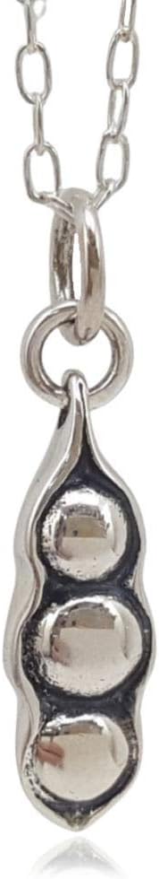 EnCharmed Sterling Silver Three Peas in a Pod Charm Necklace, Trio Family Love Pendant Jewelry, 18"