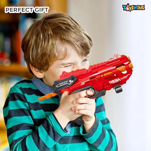 Image of Toyshine Easy to Shoot Foam Bullet Blaster Gun Toy with 8 Pc Soft Bullets Shooting Fun Outdoor Toy for Little Kids - Red