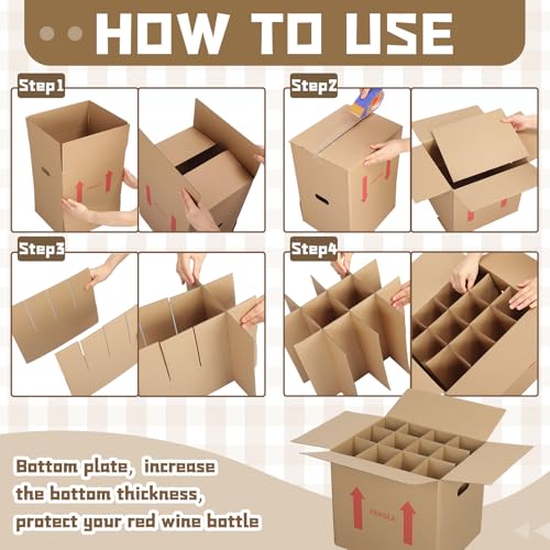 Image of Tatuo 15 Pack Wine Box for Moving, 12 Bottle, with Divider, 14 x 12 x 13 in | Liquor Shipping Packing Box Bulk, Corrugated Cardboard, Reinforced Bottom, Break Resistant, Heavy Duty, Cellar Storage