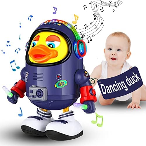 New-Star Baby Space Duck Toy 6-12 Months Toddler Dancing Musical Toys 1-3 Year Infant Crawling Toys with Lights and Sounds for Newborn Development Educational Puzzle Game