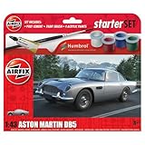 Airfix Starter Set - A55011 Aston Martin DB5 Model Building Kit - Plastic Model Car Kits for Adults & Children 8+, Set Includes Decals, Humbrol Acrylic Paints, Brushes & Poly Cement - 1:43 Scale Model
