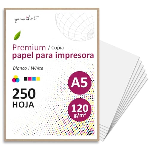 younikat papel para copias DIN A5 I 120 g/m² I 250 hojas blancas I papel en blanco para recetas I dv1550