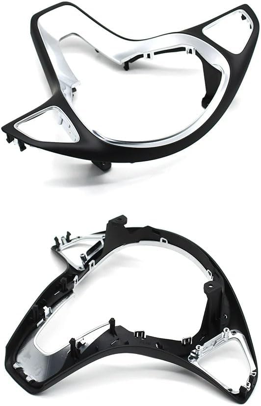 Steering Wheel Frame Cover Trim, Auto Steering Wheel Outer Cover Panel Accessories Replacement for Mercedes Benz W176 W246 W205 W117 W218 W213 W156 W292 W166 W448 W447 (Black)