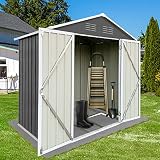 Sesslife Outdoor Storage Shed 6FT X 4FT, Metal Garden Tool Shed, Outside Sheds & Outdoor Storage wit