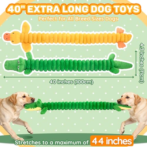 LECHONG 2-Pack 40” Extra-Long Squeaky Dog Toys for Large Dogs, Soft Chew Plush Stuffed Animal Dogs Toy, Interactive Tug-of-War Dog Toys for All Dogs to Keep Them Busy - Image 3