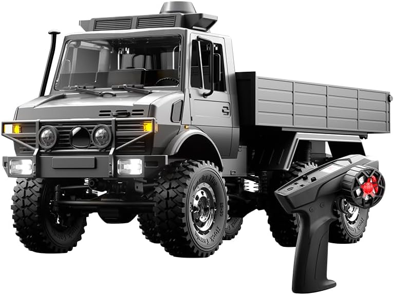 Helixsun All-Terrain Off-Road RC Transport Truck (Grey), 1/18 Scale 6WD, 15KM/H Remote Control Transport Truck Vehicle Model Gift for Adults -RTR