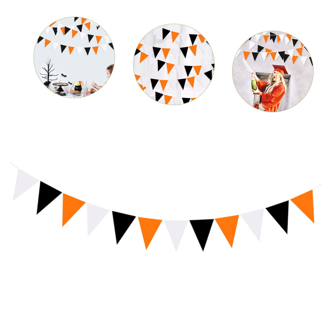 PRETYZOOM 4 Bandiere Triangolari Arancioni E Nere Per Decorazioni Da Giardino Di Halloween