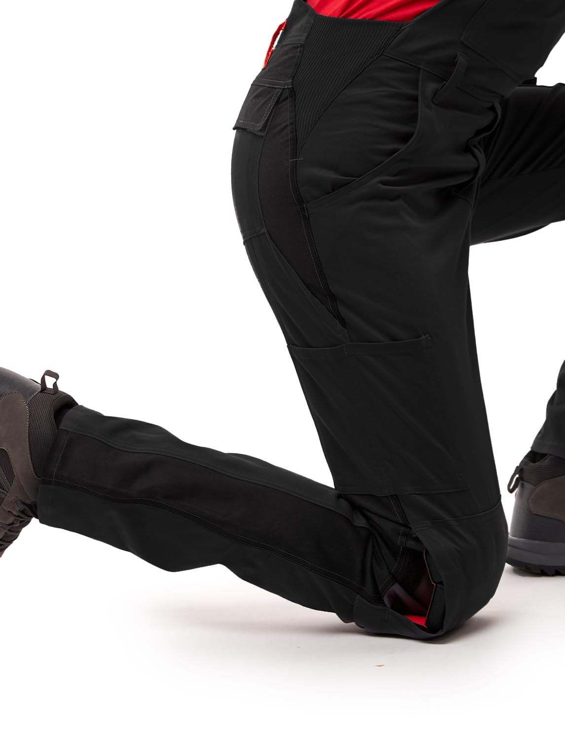 strongAnt Pantalón de trabajo para hombres, pantalón con tirantes de estiramiento, pantalón de trabajo con bolsillos para rodilleras, negro, gris, blanco